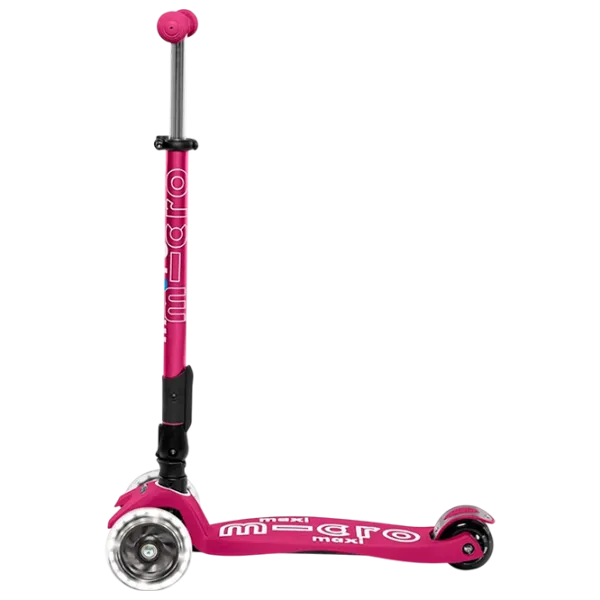 Trotinetă pentru copii cu trei roți Micro Maxi Deluxe Foldable LED (MMD095) 50 kg/ Purple photo 5