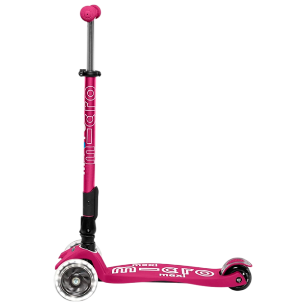 Trotinetă pentru copii cu trei roți Micro Maxi Deluxe Foldable LED (MMD095) 50 kg/ Purple photo 5