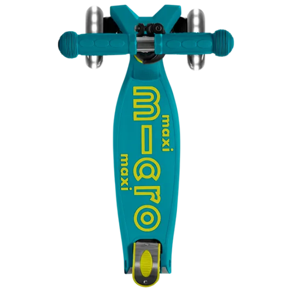 Trotinetă pentru copii cu trei roți Micro Maxi Deluxe Foldable LED (MMD097) 50 kg/ Green photo 4