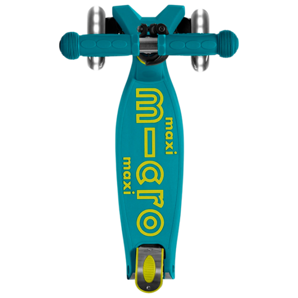 Trotinetă pentru copii cu trei roți Micro Maxi Deluxe Foldable LED (MMD097) 50 kg/ Green photo 4