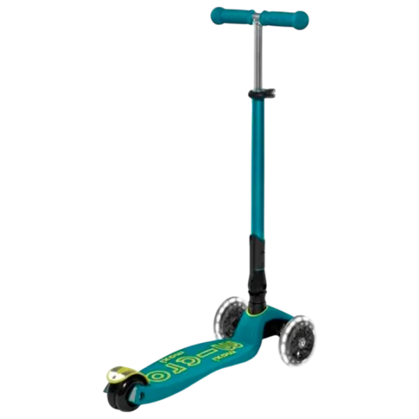 Trotinetă pentru copii cu trei roți Micro Maxi Deluxe Foldable LED (MMD097) 50 kg/ Green photo 5