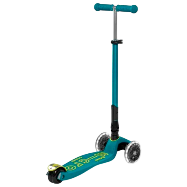 Trotinetă pentru copii cu trei roți Micro Maxi Deluxe Foldable LED (MMD097) 50 kg/ Green photo 5