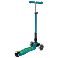 Trotinetă pentru copii cu trei roți Micro Maxi Deluxe Foldable LED (MMD097) 50 kg/ Green photo 5