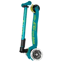 Trotinetă pentru copii cu trei roți Micro Maxi Deluxe Foldable LED (MMD097) 50 kg/ Green photo 6