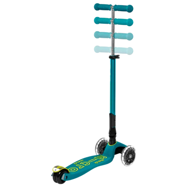 Trotinetă pentru copii cu trei roți Micro Maxi Deluxe Foldable LED (MMD097) 50 kg/ Green photo 7