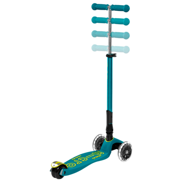 Trotinetă pentru copii cu trei roți Micro Maxi Deluxe Foldable LED (MMD097) 50 kg/ Green photo 7