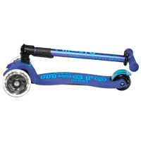 Trotinetă pentru copii cu trei roți Micro Maxi Deluxe Foldable LED (MMD099) 50 kg/ Navy photo 3