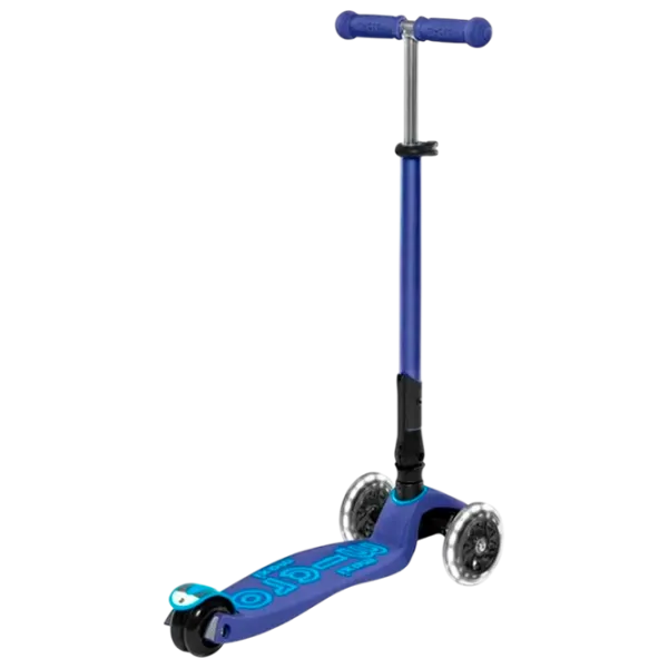 Trotinetă pentru copii cu trei roți Micro Maxi Deluxe Foldable LED (MMD099) 50 kg/ Navy photo 4