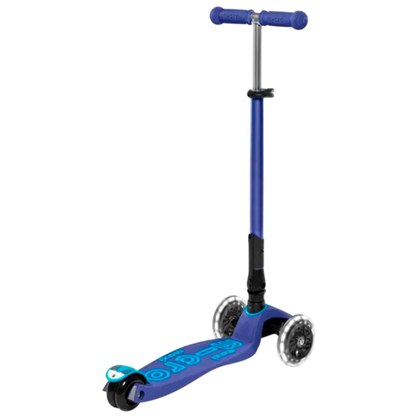Trotinetă pentru copii cu trei roți Micro Maxi Deluxe Foldable LED (MMD099) 50 kg/ Navy photo 4