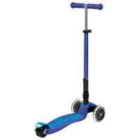 Trotinetă pentru copii cu trei roți Micro Maxi Deluxe Foldable LED (MMD099) 50 kg/ Navy photo 4
