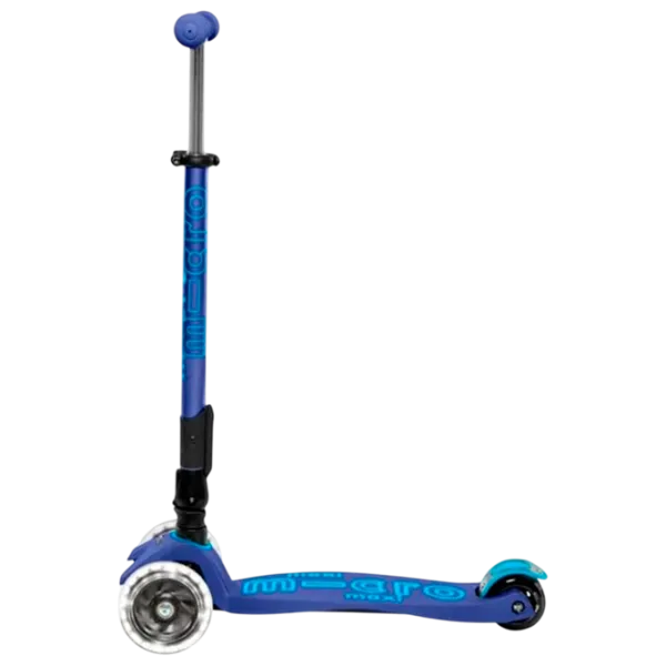 Trotinetă pentru copii cu trei roți Micro Maxi Deluxe Foldable LED (MMD099) 50 kg/ Navy photo 5