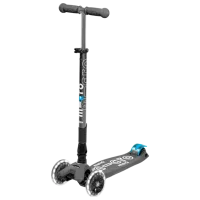 Trotinetă pentru copii cu trei roți Micro Maxi Deluxe Foldable LED (MMD094) 50 kg/ Gray