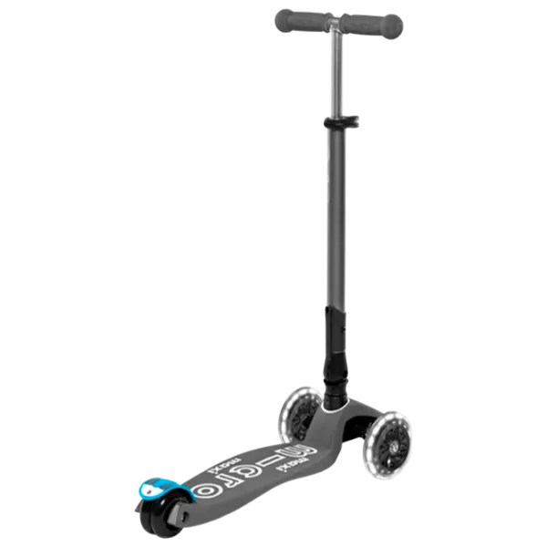 Trotinetă pentru copii cu trei roți Micro Maxi Deluxe Foldable LED (MMD094) 50 kg/ Gray photo 2
