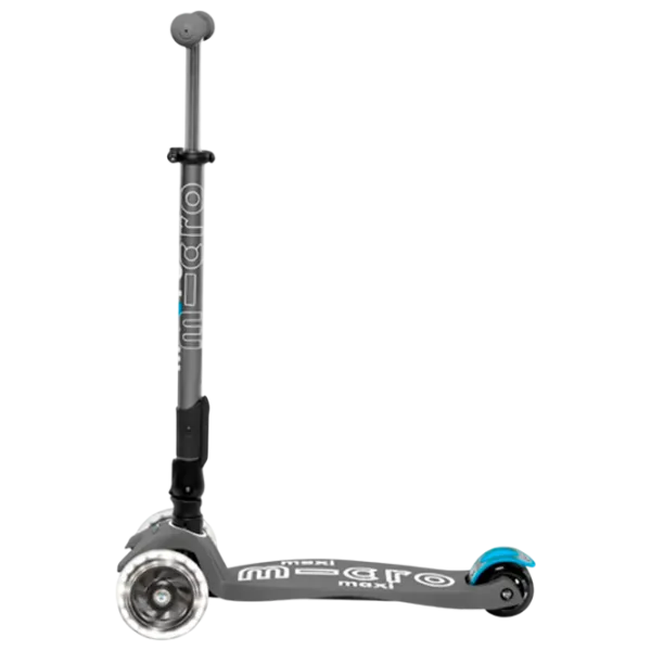 Trotinetă pentru copii cu trei roți Micro Maxi Deluxe Foldable LED (MMD094) 50 kg/ Gray photo 4