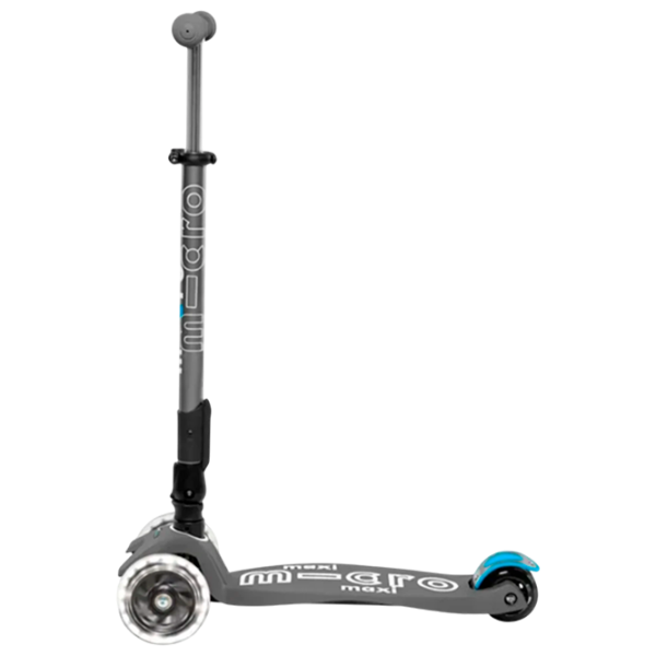 Trotinetă pentru copii cu trei roți Micro Maxi Deluxe Foldable LED (MMD094) 50 kg/ Gray photo 4