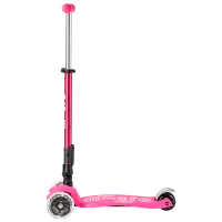 Trotinetă pentru copii cu trei roți Micro Maxi Deluxe Foldable LED (MMD096) 50 kg/ Pink photo 2