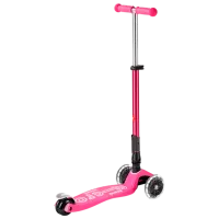 Trotinetă pentru copii cu trei roți Micro Maxi Deluxe Foldable LED (MMD096) 50 kg/ Pink photo 3