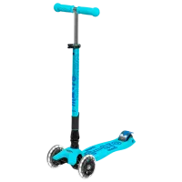 Детский трёхколёсный самокат Micro Maxi Deluxe Foldable LED (MMD092) 50 кг/ Синий
