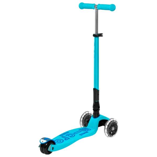 Детский трёхколёсный самокат Micro Maxi Deluxe Foldable LED (MMD092) 50 кг/ Синий photo 2