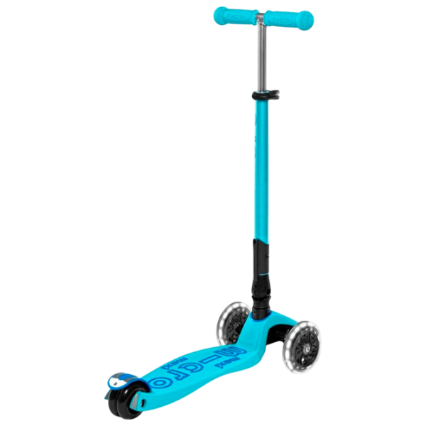 Детский трёхколёсный самокат Micro Maxi Deluxe Foldable LED (MMD092) 50 кг/ Синий photo 2