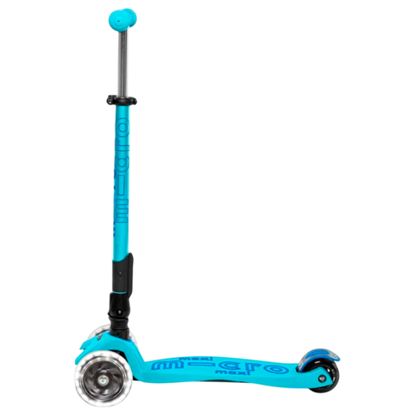 Детский трёхколёсный самокат Micro Maxi Deluxe Foldable LED (MMD092) 50 кг/ Синий photo 3