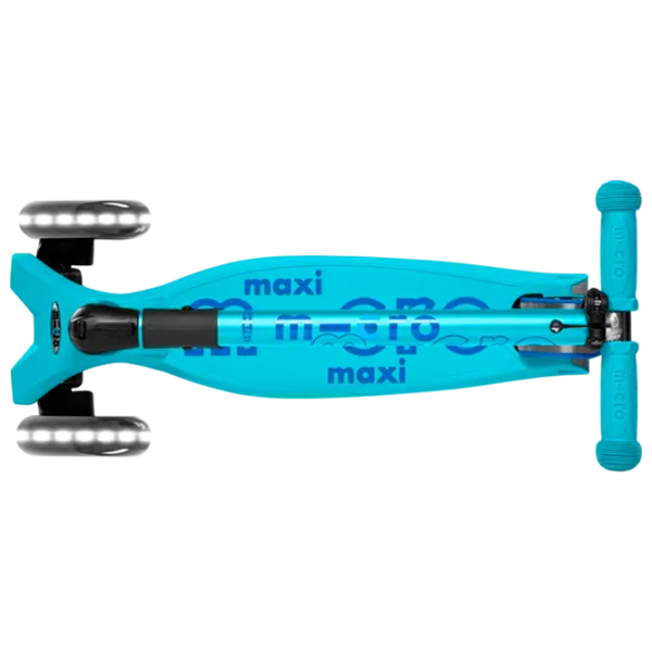 Детский трёхколёсный самокат Micro Maxi Deluxe Foldable LED (MMD092) 50 кг/ Синий photo 4