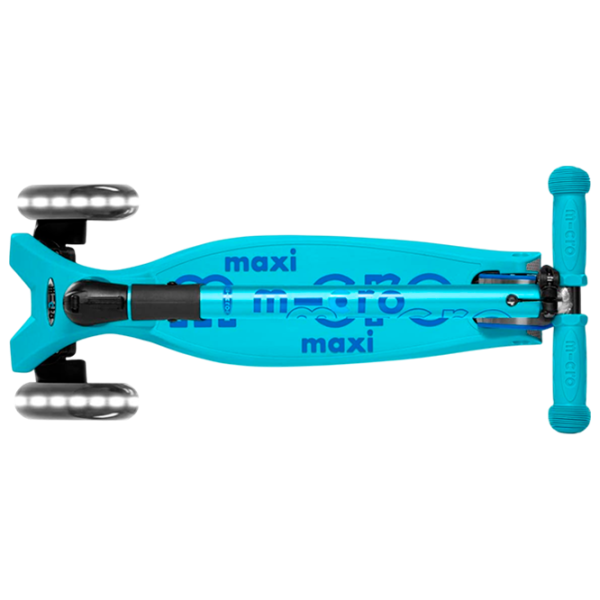 Детский трёхколёсный самокат Micro Maxi Deluxe Foldable LED (MMD092) 50 кг/ Синий photo 4