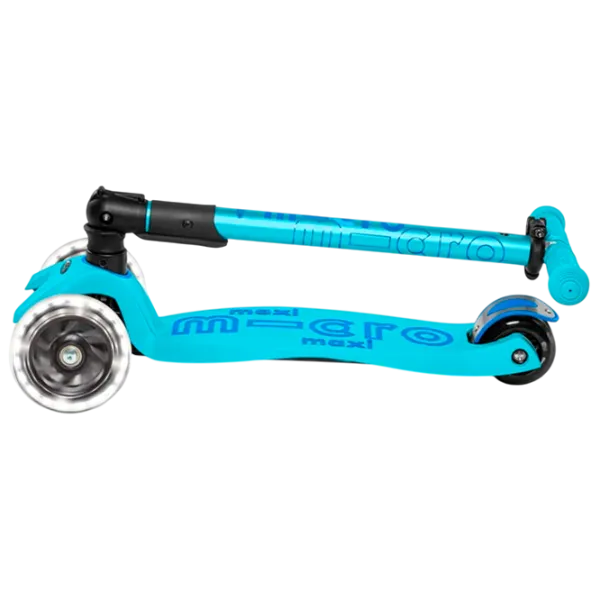 Детский трёхколёсный самокат Micro Maxi Deluxe Foldable LED (MMD092) 50 кг/ Синий photo 6