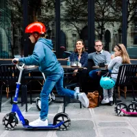 Trotinetă pentru copii cu două roți Micro Cruiser LED (SA0197) 100 kg/ Blue photo 6