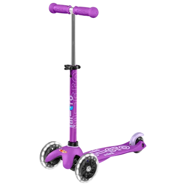 Trotinetă pentru copii cu trei roți Micro Mini Deluxe LED (MMD141) 50 kg/ Purple photo 1
