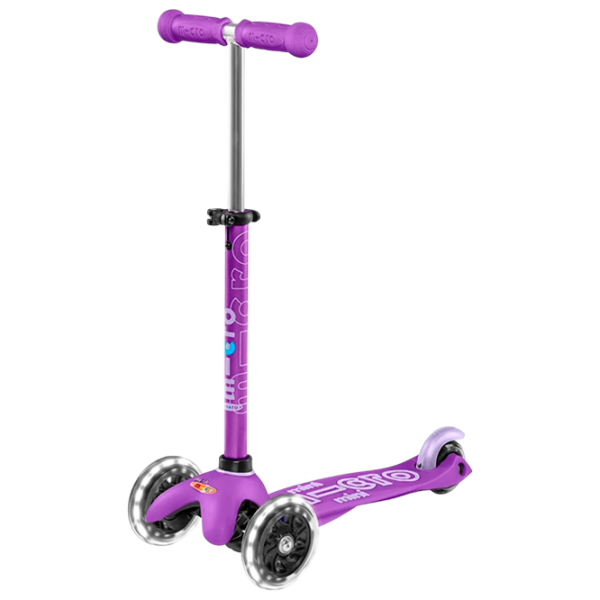 Trotinetă pentru copii cu trei roți Micro Mini Deluxe LED (MMD141) 50 kg/ Purple photo 1