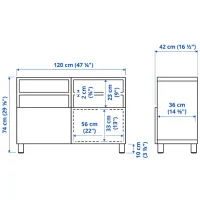 Тумба под телевизор Ikea Besta/Vasterviken/Stubbarp 74 x 120 x 42см / ДСП photo 7