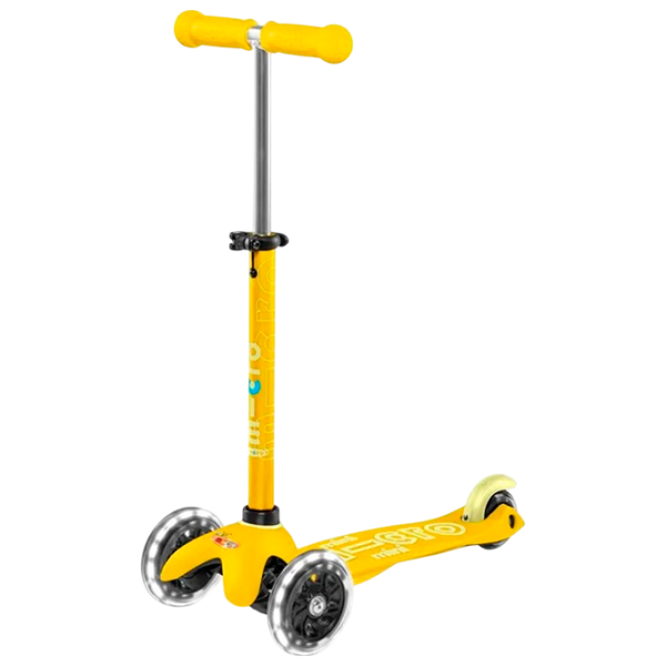 Trotinetă pentru copii cu trei roți Micro Mini Deluxe LED (MMD053) 50 kg/ Yellow photo 1