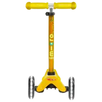 Trotinetă pentru copii cu trei roți Micro Mini Deluxe LED (MMD053) 50 kg/ Yellow photo 5