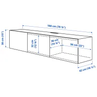 Тумба под телевизор Ikea Besta/Bjorkoviken 38 x 180 x 42см / ДСП photo 7