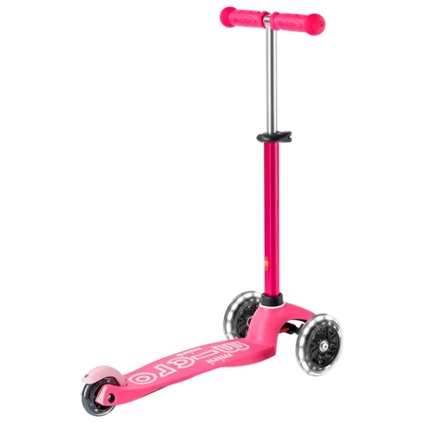 Trotinetă pentru copii cu trei roți Micro Mini Deluxe LED (MMD075) 50 kg/ Pink photo 3