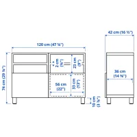 Тумба под телевизор Ikea Besta/Vasterviken/Stubbarp 74 x 120 x 42см / ДСП photo 4