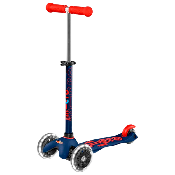Trotinetă pentru copii cu trei roți Micro Mini Deluxe LED (MMD118) 50 kg/ Navy photo 1