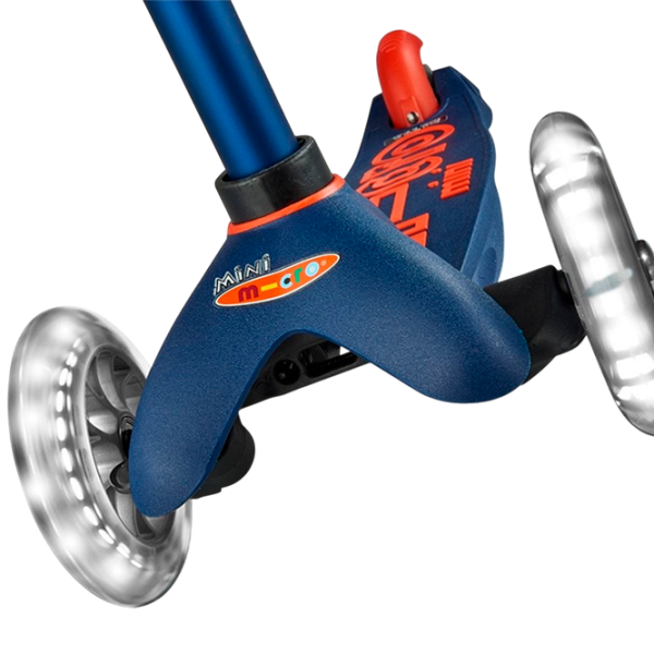 Trotinetă pentru copii cu trei roți Micro Mini Deluxe LED (MMD118) 50 kg/ Navy photo 5