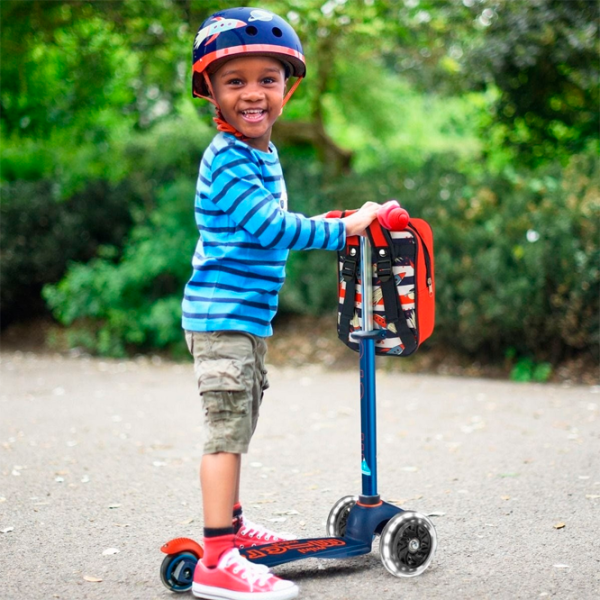 Trotinetă pentru copii cu trei roți Micro Mini Deluxe LED (MMD118) 50 kg/ Navy photo 6