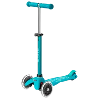 Trotinetă pentru copii cu trei roți Micro Mini Deluxe LED (MMD076) 50 kg/ Aqua