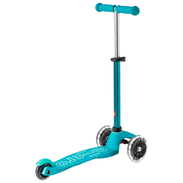 Trotinetă pentru copii cu trei roți Micro Mini Deluxe LED (MMD076) 50 kg/ Aqua photo 2