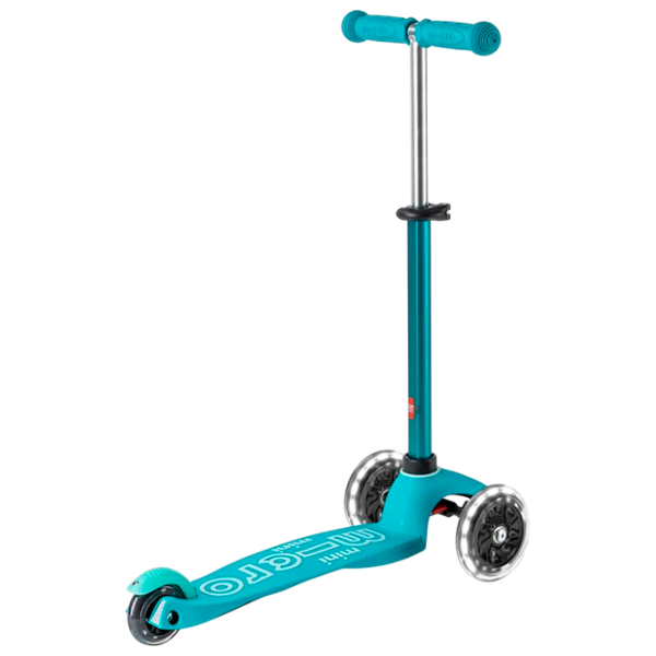 Trotinetă pentru copii cu trei roți Micro Mini Deluxe LED (MMD076) 50 kg/ Aqua photo 2