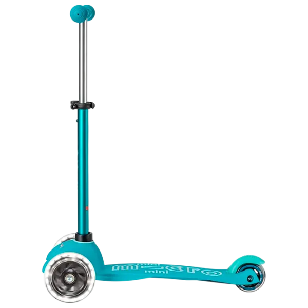 Trotinetă pentru copii cu trei roți Micro Mini Deluxe LED (MMD076) 50 kg/ Aqua photo 3