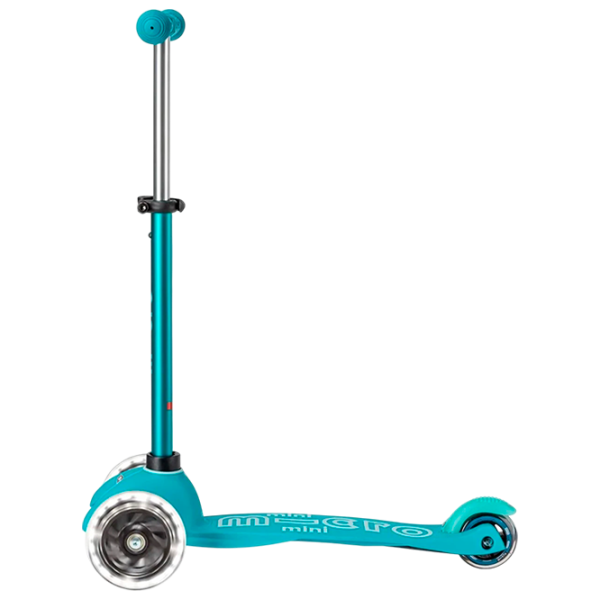 Trotinetă pentru copii cu trei roți Micro Mini Deluxe LED (MMD076) 50 kg/ Aqua photo 3