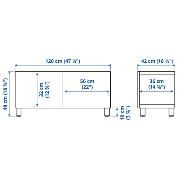Comodă TV Ikea Besta/Vasterviken/Stubbarp 48 x 120 x 42 / PAL photo 4