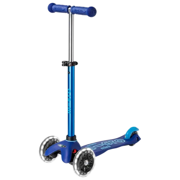Trotinetă pentru copii cu trei roți Micro Mini Deluxe LED (MMD142) 50 kg/ Blue photo 1
