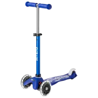 Детский трёхколёсный самокат Micro Mini Deluxe LED (MMD176) 50 кг/ Blue White