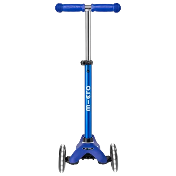 Детский трёхколёсный самокат Micro Mini Deluxe LED (MMD176) 50 кг/ Blue White photo 3