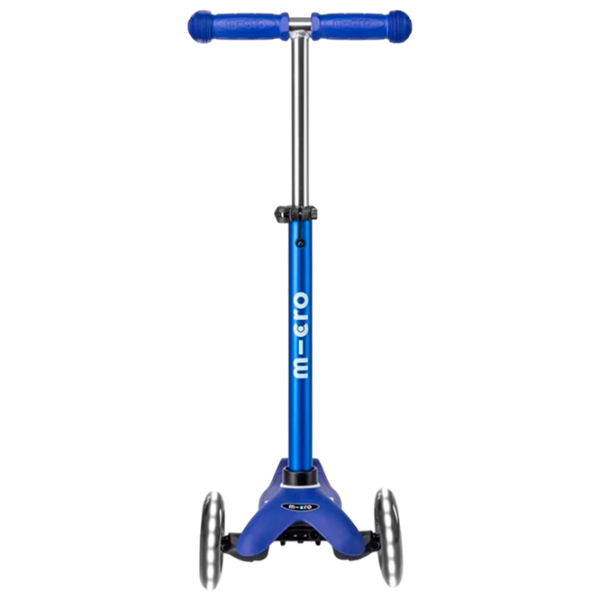 Детский трёхколёсный самокат Micro Mini Deluxe LED (MMD176) 50 кг/ Blue White photo 3